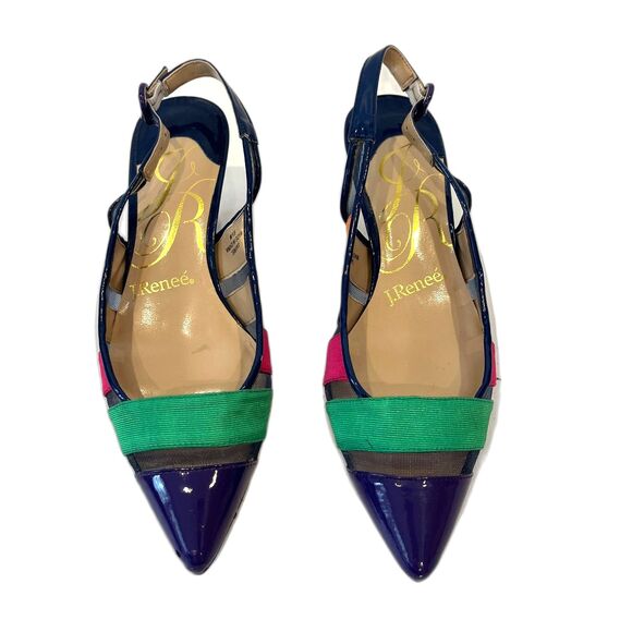 J.Renee Gavrel Multicolor Heels Slingback Size 5 1/2 Pointed Toe - Picture 3 of 11